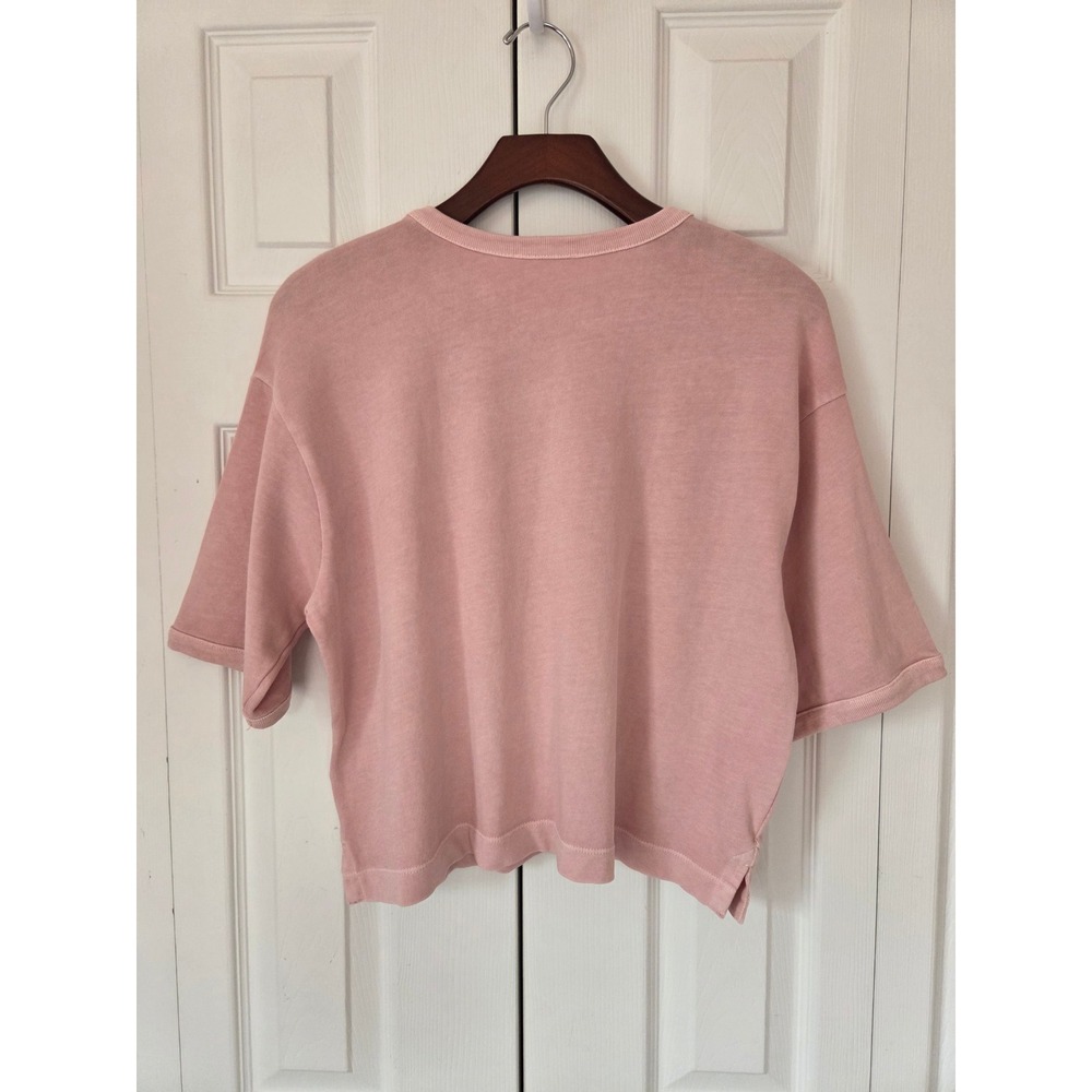 Madewell Relaxed Boxy T-Shirt Cropped Relaxed Knit Womens XS Pink NWT $52 NS573 - Picture 4 of 7